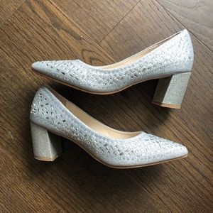 Silver Rhinestone Heels
